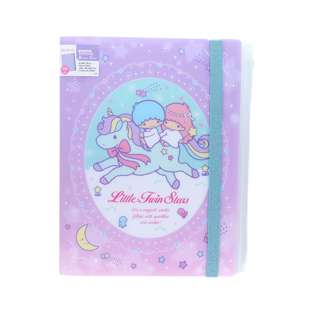 

Stationery Sanrio Characters Clear Elastic 5 Pockets Little Twin S2174553 Sun-Star File, Multi-functional, Band, + Zipper, Stars,