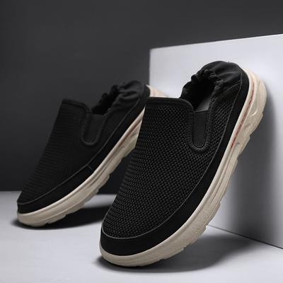 Men's Shoes Spring and Summer Breathable Mesh Cloth Shoes Thin Lightweight One-pedal Lazy Old Beijing Casual Shoes