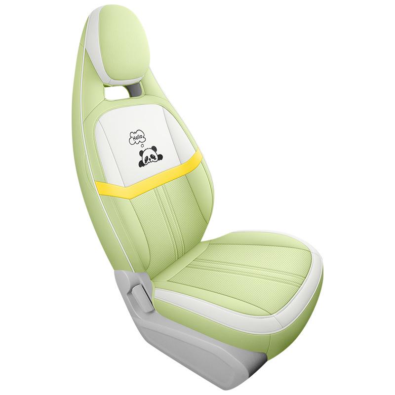 Panda Cartoon Leather Seat Covers for MINI - Full Wrap, All-Season, Cute Design