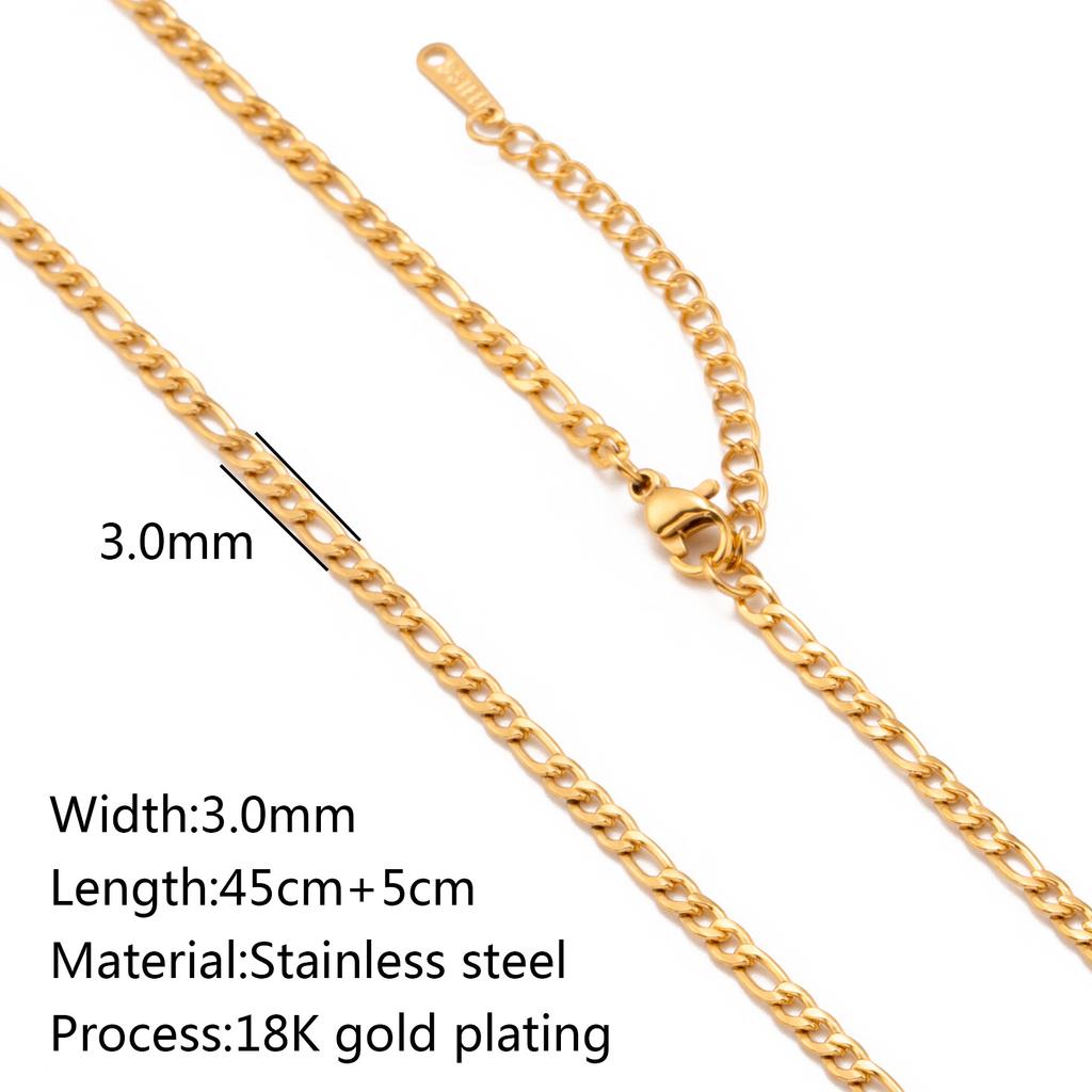 5Pcs/Lot Stainless Steel Bead Rope Link/Cuban/Paperclip Links Snake Chain Necklace Diy Women Jewelry 18K Gold Color Neck Chains