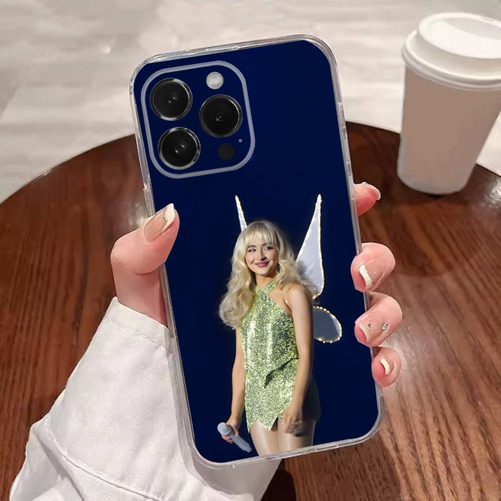 Singer S-Sabrina Pouzdro na telefon Pro iPhone 17,16,15,14,13,12,11 Plus,Pro,Max,XR,XS,Plus,E,SE4,Mini Průhledný kryt