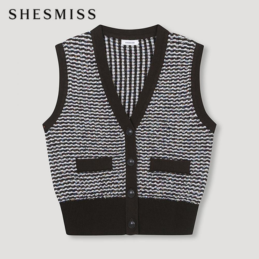 

Shs Miss Stripe Knit Vest Sskvtn32010 Br Braun/55