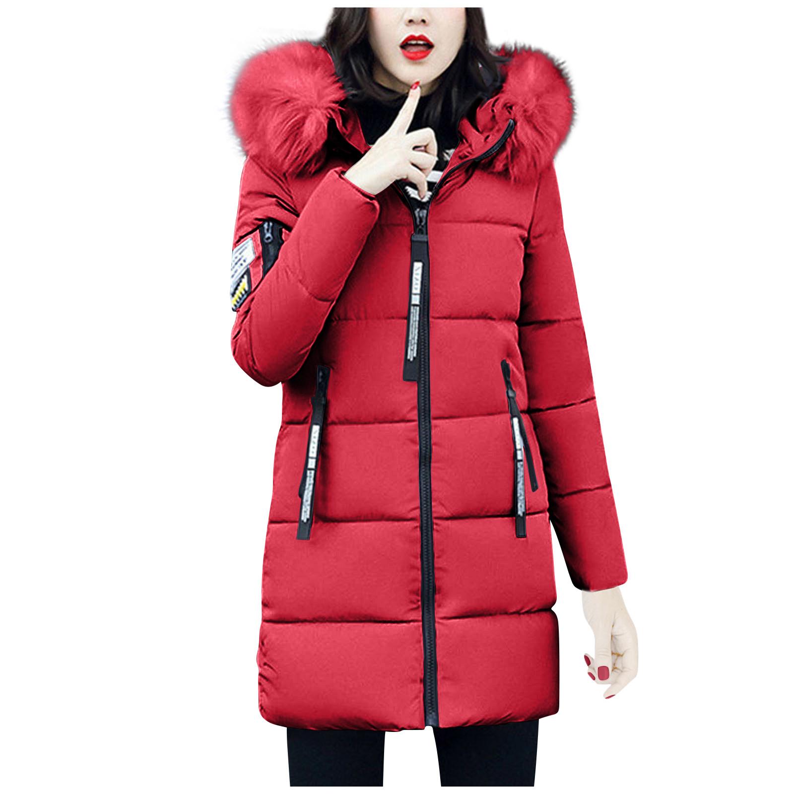 

Women s Fashionable Casual Winter Cotton Coat - Plus Size, Mid-Length, Loose Fit, Thickened Down-Filled Cotton Jacket XXXL червоний