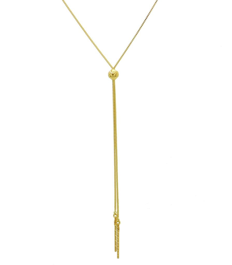 18K Necklace Slide Long Necklace Venetian Chain Necklace In Japan Yellow Gold Total Length [Honma Jewelry] Y-shaped (Made 73cm)