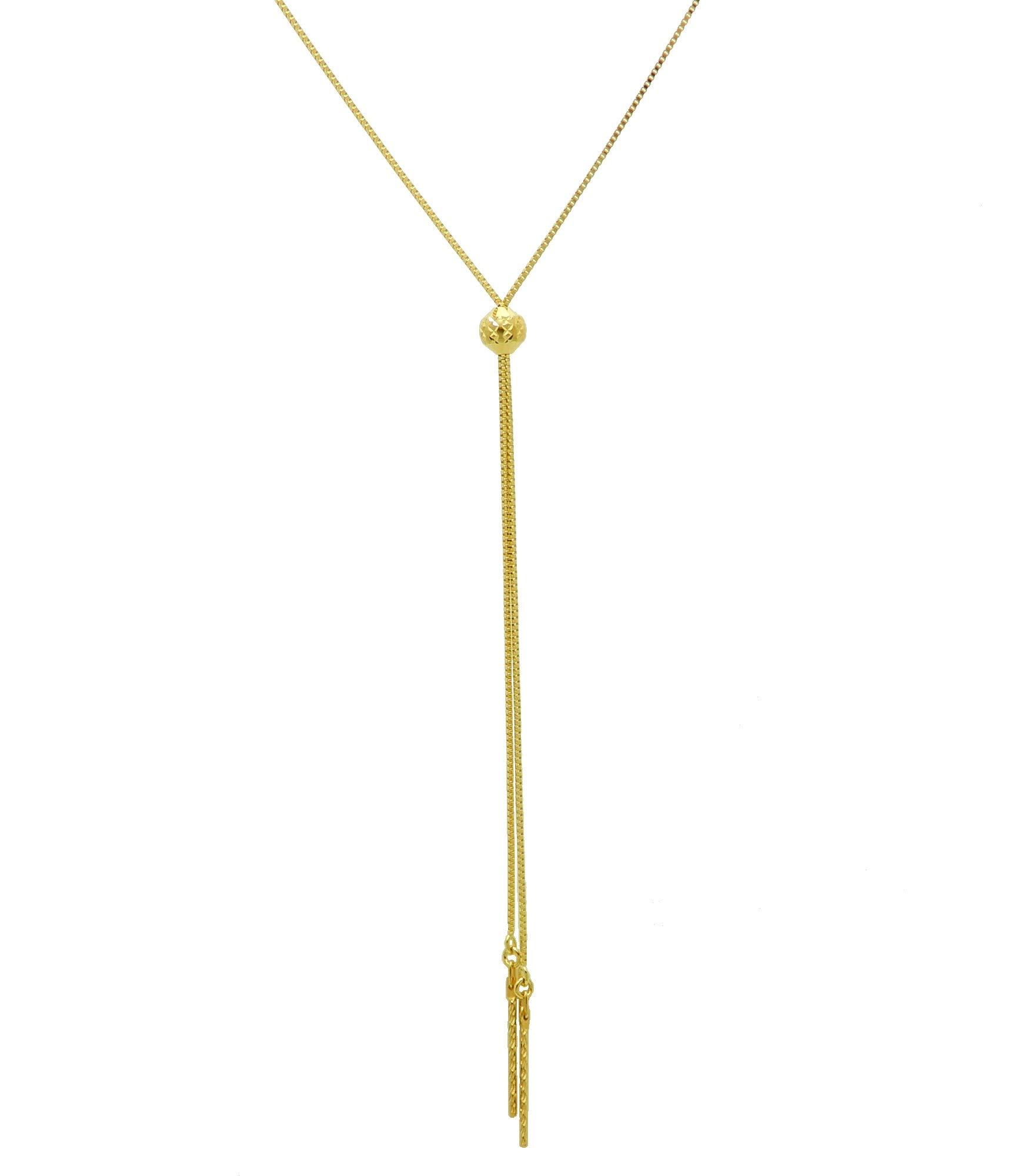 

18K Necklace Slide Long Necklace Venetian Chain Necklace in Japan Yellow Gold Total Length [Honma Jewelry] Y-shaped (Made 73cm) золотий
