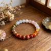 Bracelet Sustainable Natural Faux Crystal Stretchy Bracelet with Four Healing Stones Rose Quartz Bracelet