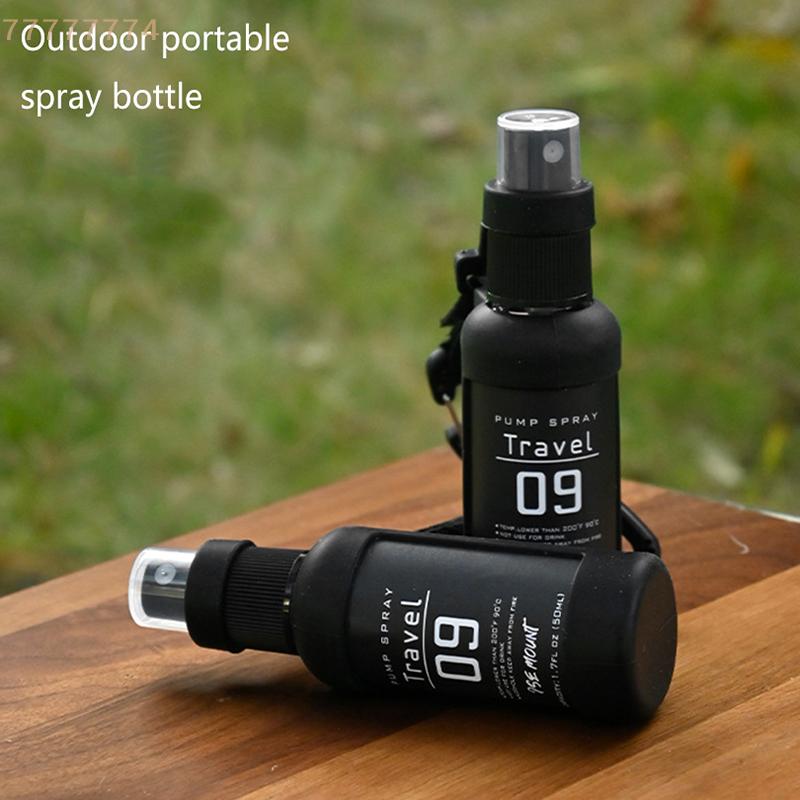 50ml Leak Proof Travel Spray Bottle Refillable Portable Liquid Sprayer with Tactical Hook Strap for Alcohol