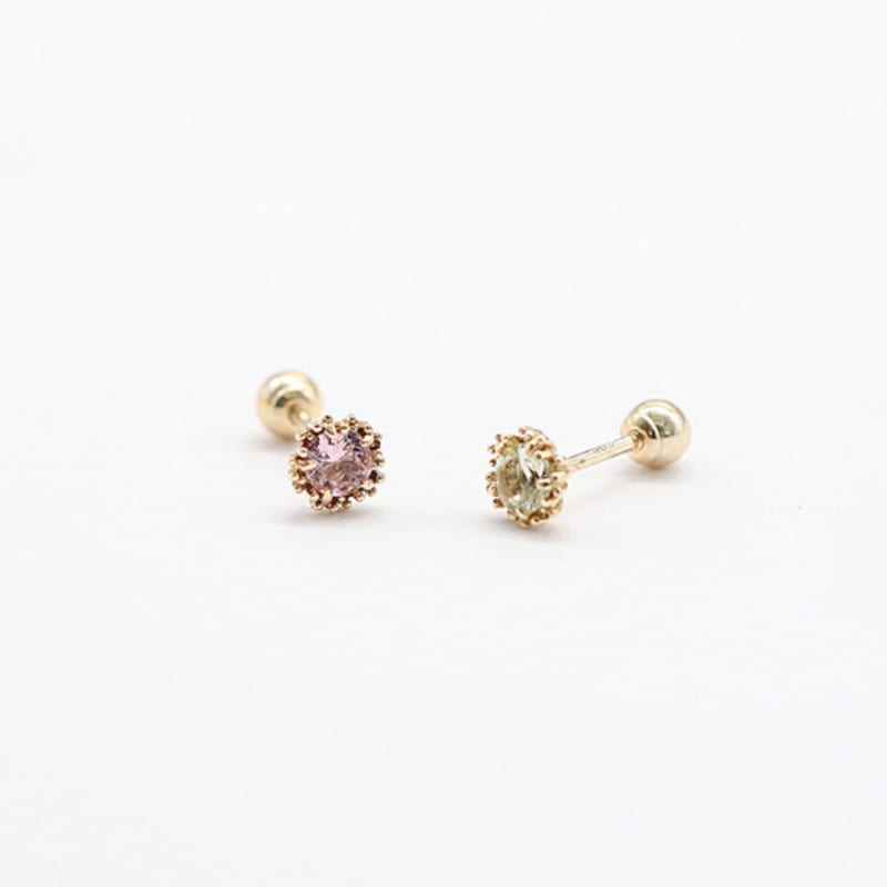 OR D`OR [14K] Nanocital Mini Piercing Earrings
