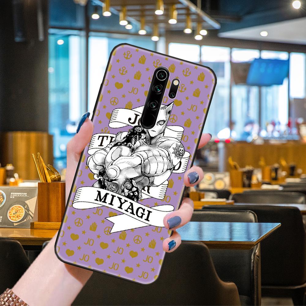 Phone Case For Xiaomi Redmi 6 7 8 9 A Pro Redmi Note 10 Pro 5G 8 8T 9 9S 7 6 5 Pro  Black Cover JOJO’S BIZARRE ADVENTURE