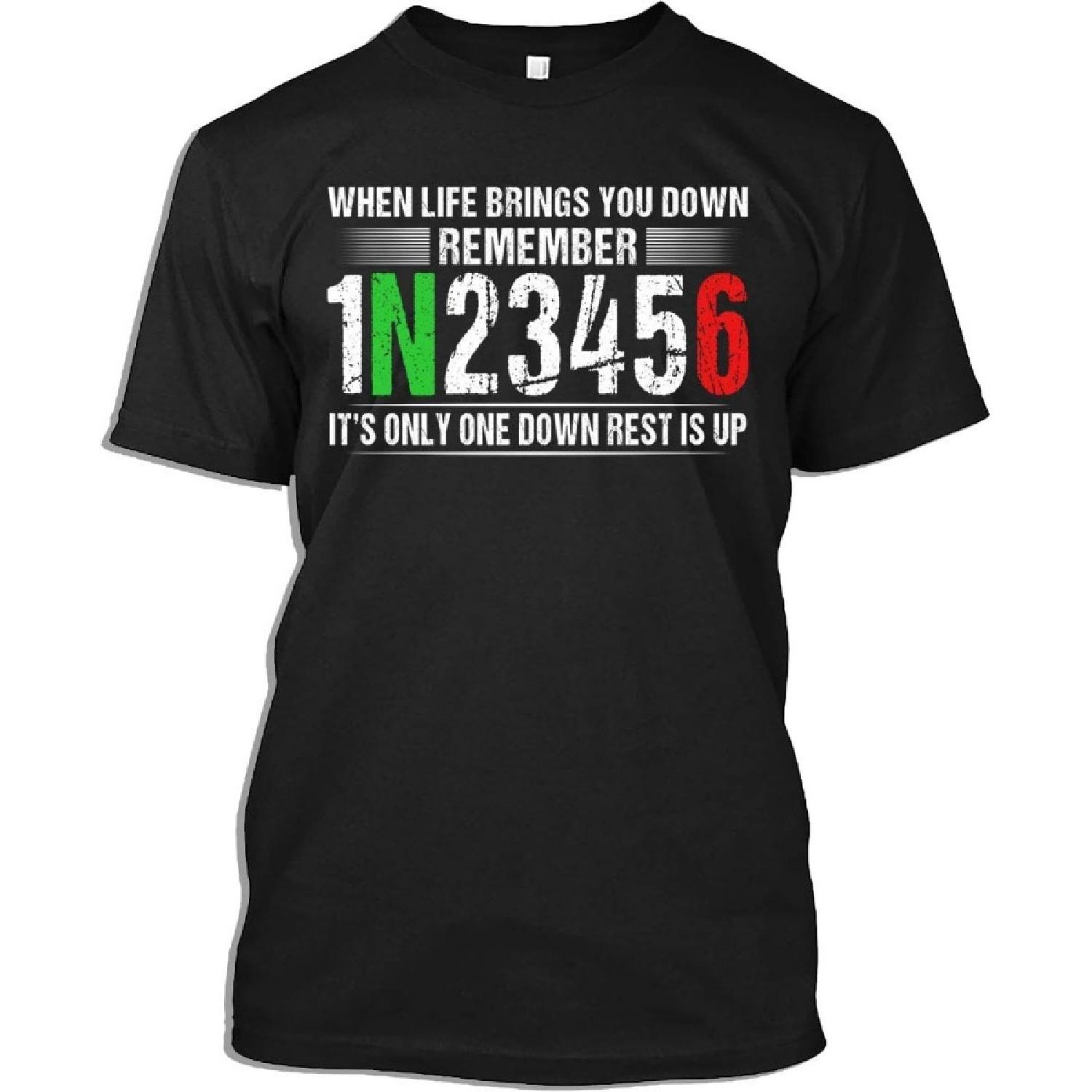 Motorcycle Tshirt 1N23456 Motorcycle Gear Shift T-Shirt for Men Women S