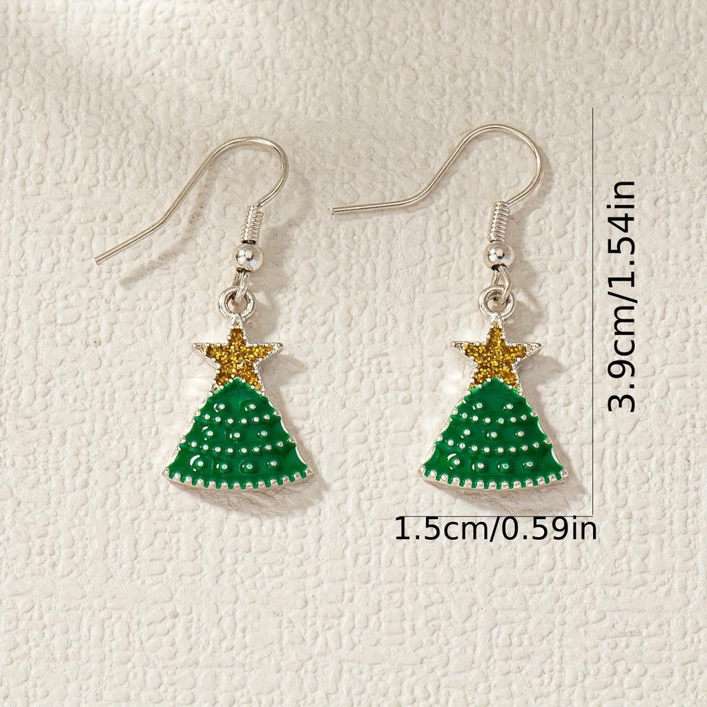 A pair of simple and stylish Christmas tree earrings, classic elegance and high-end women's earrings, suitable for Christmas