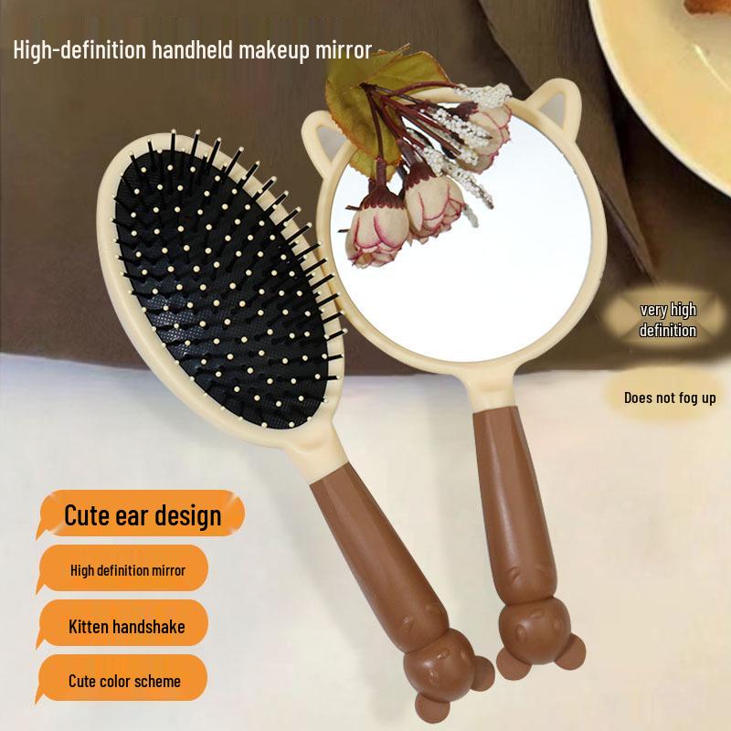 Tragbarer niedlicher Cartoon-Kätzchen-Luftkissenkamm für langes und lockiges Haar von Frauen