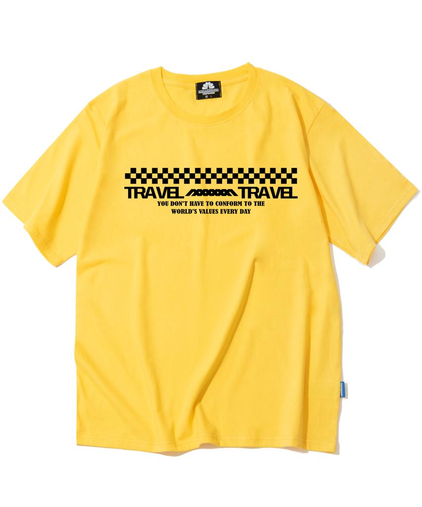 TRIPSHION Travel Checkerboard Graphic T-Shirt - 8 Colors (Type B)