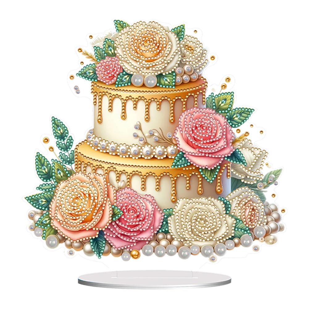 Acrylic Rose Lily Butterfly Flower Vase Desktop Diamond Art Kits 5D DIY Diamond Art Tabletop Decorations for Home Office Decor