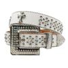 Cross Rhinestone Belt European and American Feng Shui Rhinestone Leather Belt Women's Handmade Diamond Inlay Decorative Flash Diamond
