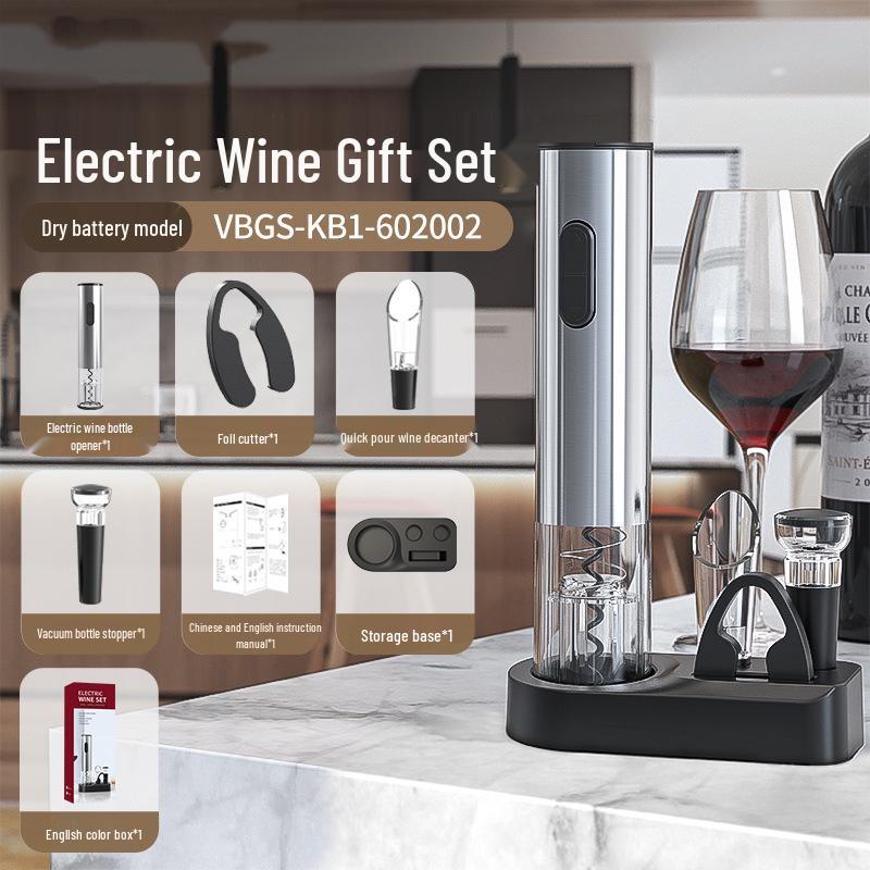 Conjunto Abridor de Vinho Elétrico Automático Recarregável - Ferramenta Doméstica Multifuncional