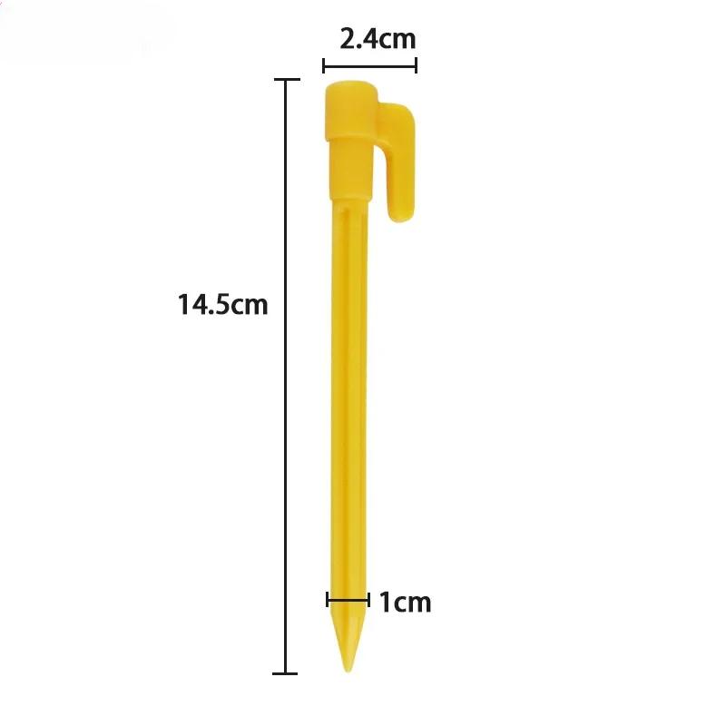 4pcs Plastic Camping Tent Stakes Beach Mats Nails Windproof Parachute Cord Pegs Outdoor Camping Tend Nail Accessories