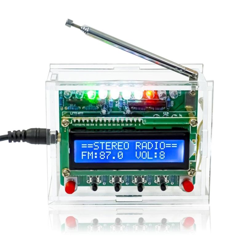 Learn Soldering 87-108MHz DIY Digital FM Receiver Kit, Clear Sound, LCD Screen Included