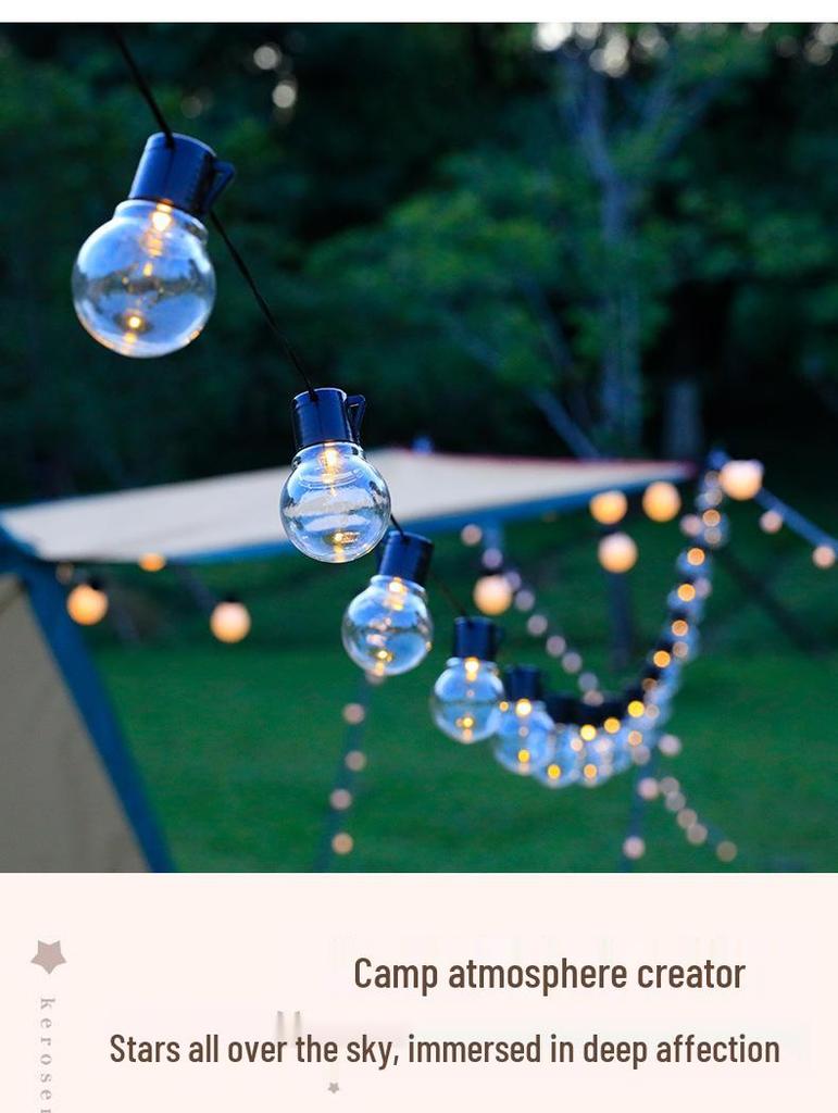 Outdoor LED String Lights - Round Ball Bulbs for Camping, Weddings, Stage, and Parties
