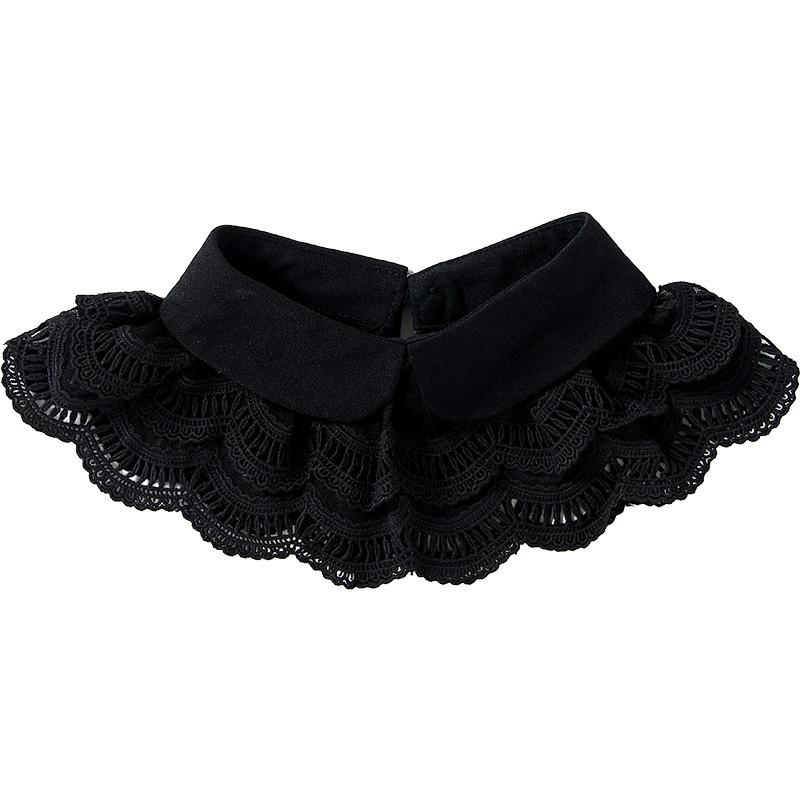 

Новый женский накладной воротник с двойным слоем оборок, съемный воротник-стойка для рубашки, лацкан для блузки, топ, женская одежда, аксессуары