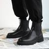 Fashion Men's Leather High-top Chelsea Boots 2025 Black Leather Shoes Retro Chimney Boots for Men Formal Wear Fashion Trend Casual Boots
