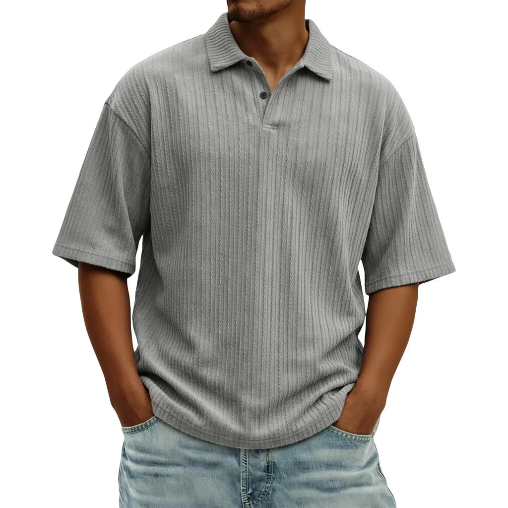 Men's Summer Short Sleeve Lapel Shirt Men's Casual Fashion Shirt