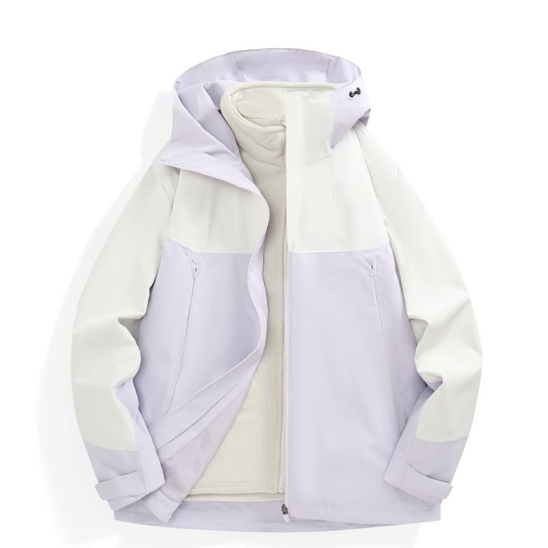 Jacket Women's Windproof and Waterproof Three-in-one Fleece Liner Outdoor Sports Mountaineering Detachable Coat
