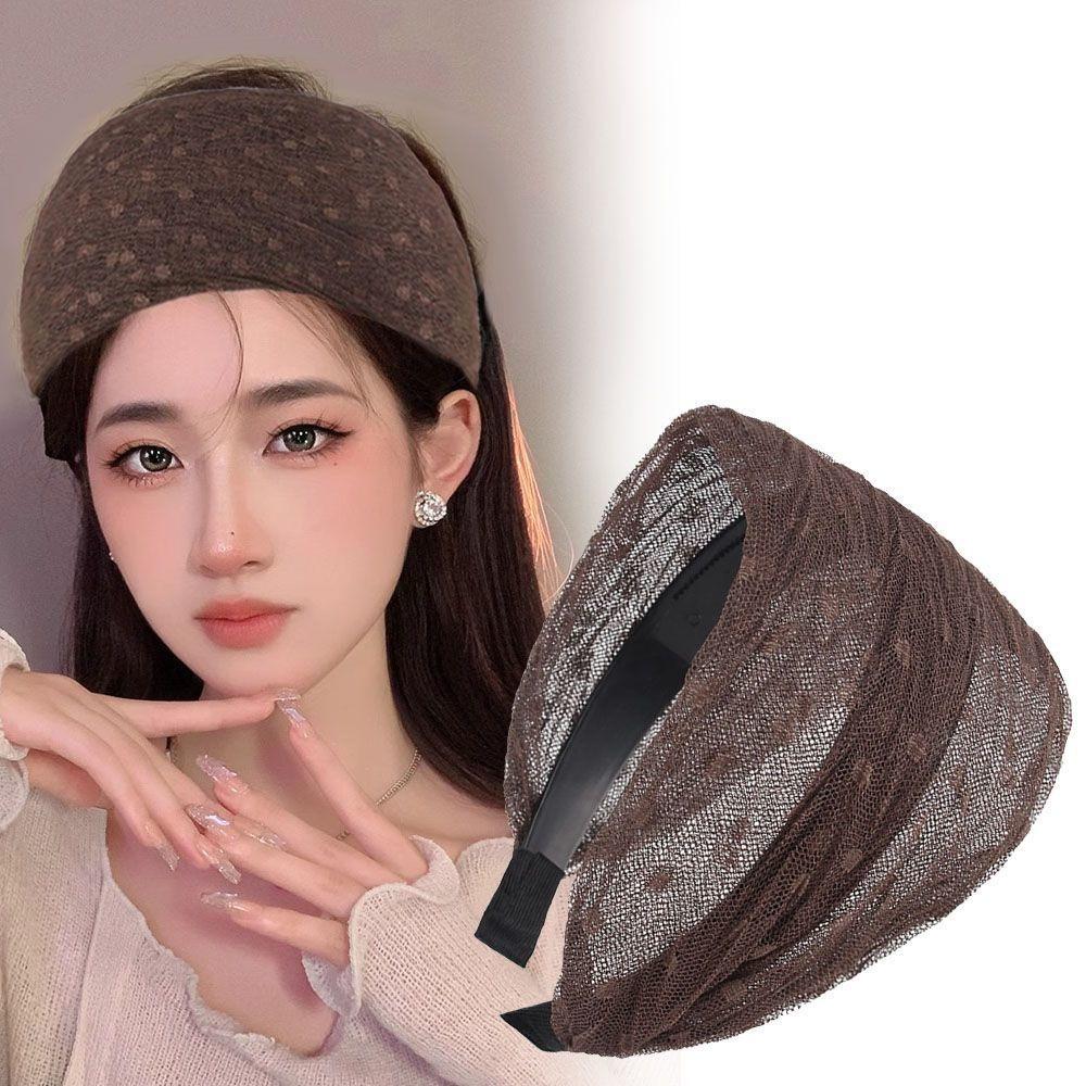 Elastic Wide Side Hair Hoop Non Slip Women Lace Hairbands For Women Girls
