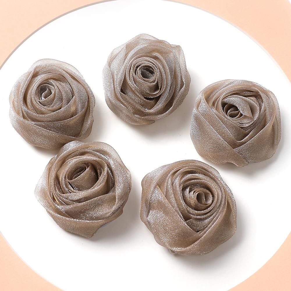3/5Pcs Chiffon Artificial Flowers Heads 5CM Fake Flower for Home Decor Wedding Decoration Bridal Clothing Crafts Gifts Accessory
