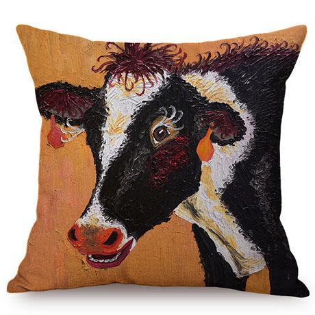 Nordische Hochlandfarmtier Kuh 3D Ölgemälde Kunst Heimdekor Sofa Überwurf Kissenbezug Museum Galerie Dekor Kissenbezug