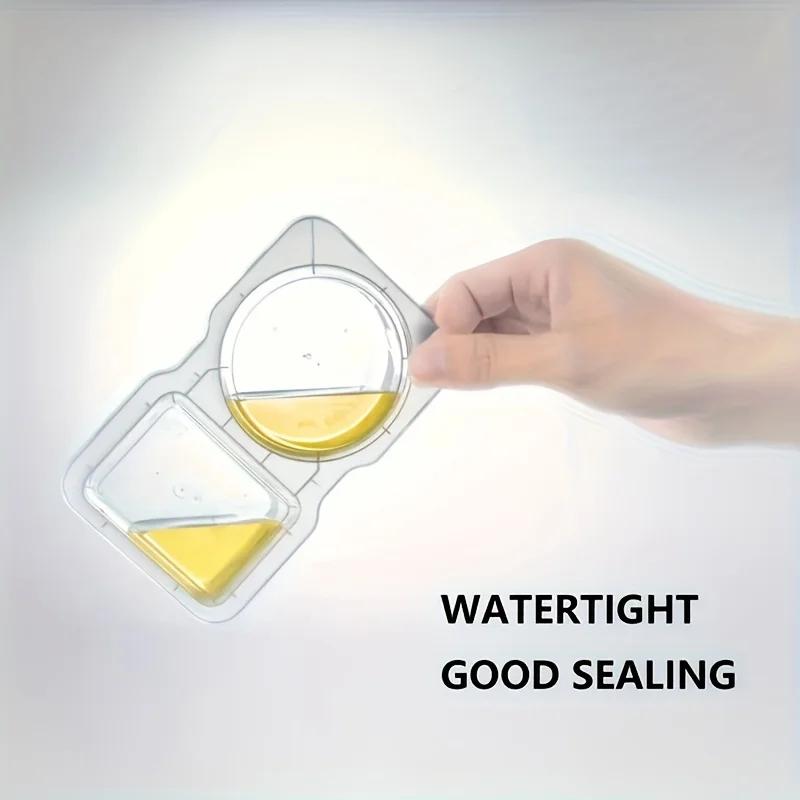 50pcs Collapsible Double Compartment Food Containers - Portable Kitchen&Picnic Essentials, Mini Fruit Tray, Transparent Storage