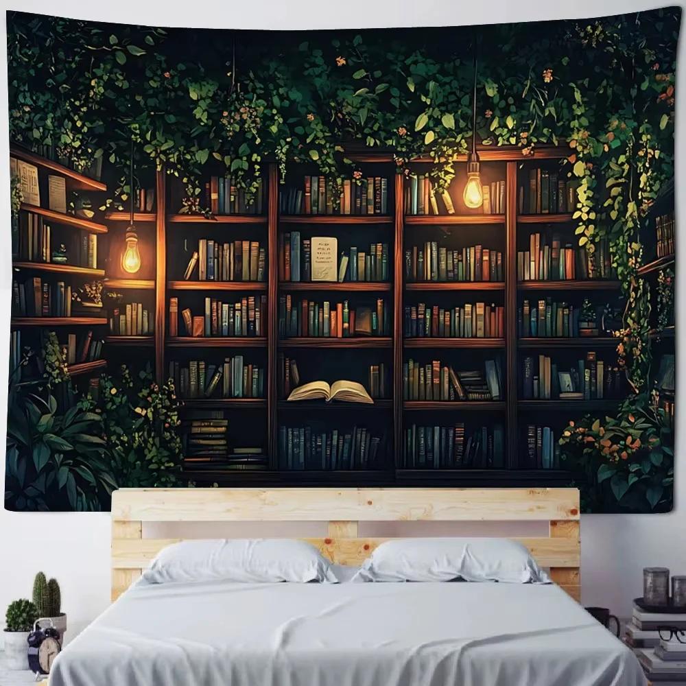 

Magic Bookshelf Tapestry Library Living Room Wall Hanging Decoration Items Aesthetic Dorm Home Decor Wall Art Background Cloth 70X100cm