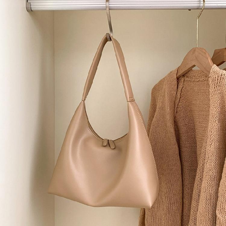 Shoulder Bag for Women Retro Pu Leather Clutch Purses Simple Hoboes Handbag with Zipper Closure Evening Underarm Purse