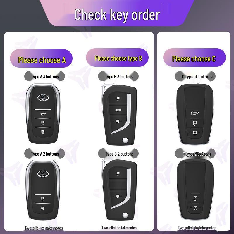 Toyota Key Case for Corolla, Camry, Avalon, RAV4, Venza, Highlander, C-HR - Women's Design