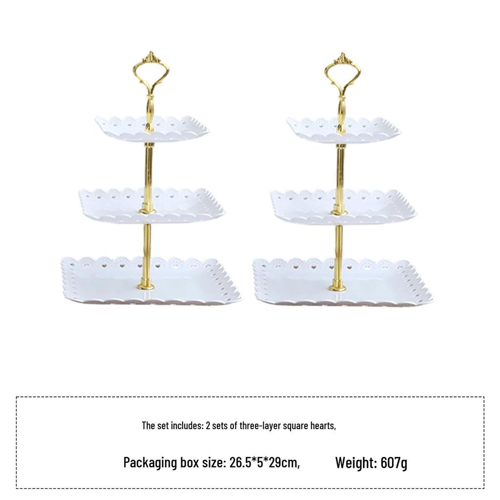 European Three-Tier Dessert Stand: Elegant Fruit Plate and Cake Display for Afternoon Tea