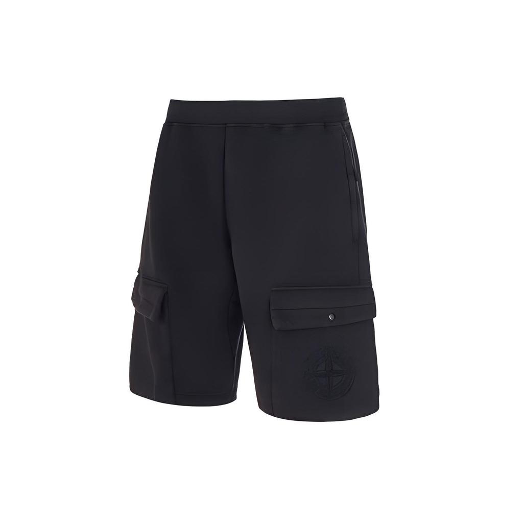 STONE ISLAND Pantaloncini Casual da Uomo con Logo Ricamato sulla Tasca Neri 761564453-V0029