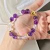 10Mm Natural White Crystal Amethyst Design Sense Basic Commuter Bracelet Bracelet