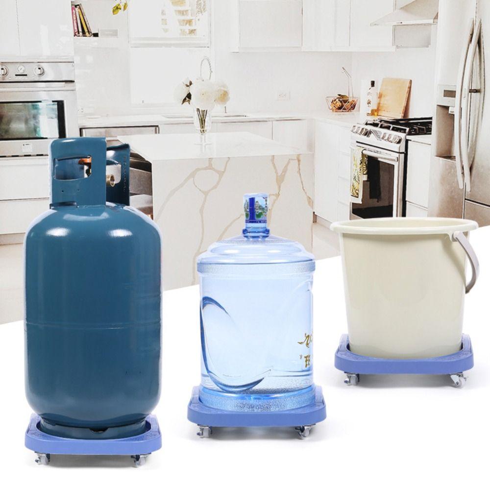 

Stainless Steel Cylinder Gas Bottle Mobile Bracket Moveable Wheels Gas Tank Bracket Kitchen сірий
