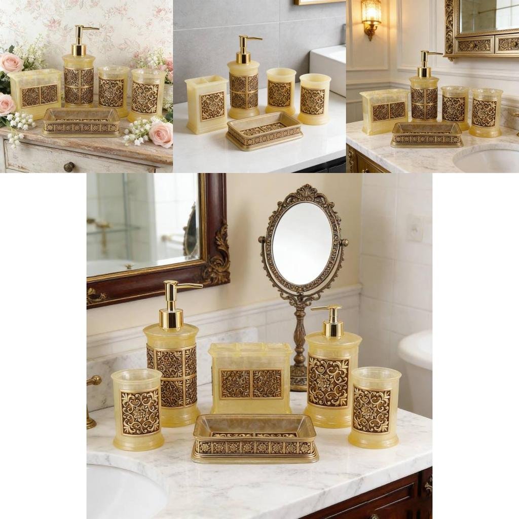 Contemporary Glass Soap Dispenser And Toothbrush Container With Elegant Finish For Bathroom Decor