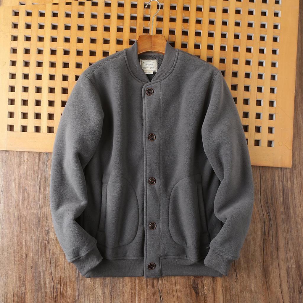 2026 New Style Double-Sided Fleece-Lined Baseball Jacket - Unisex Thickened Warm Outerwear for Autumn/Winter