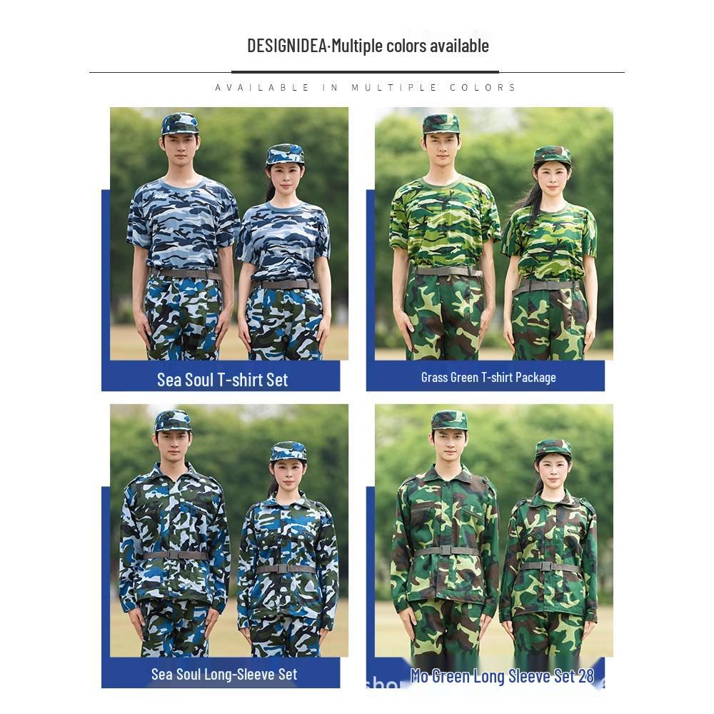 Songlin Sea Soul Camo Shirt & Shorts Military Training Uniform for Students