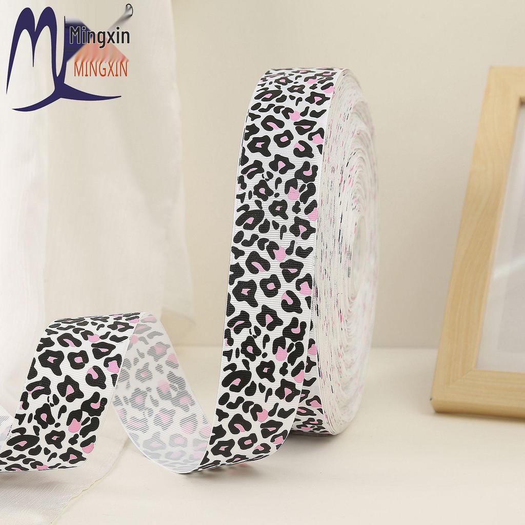 European & American Trend Leopard Print Letter Polyester Ribbed Edge Ribbon - Colorful Clothing & Home Textile Ribbon