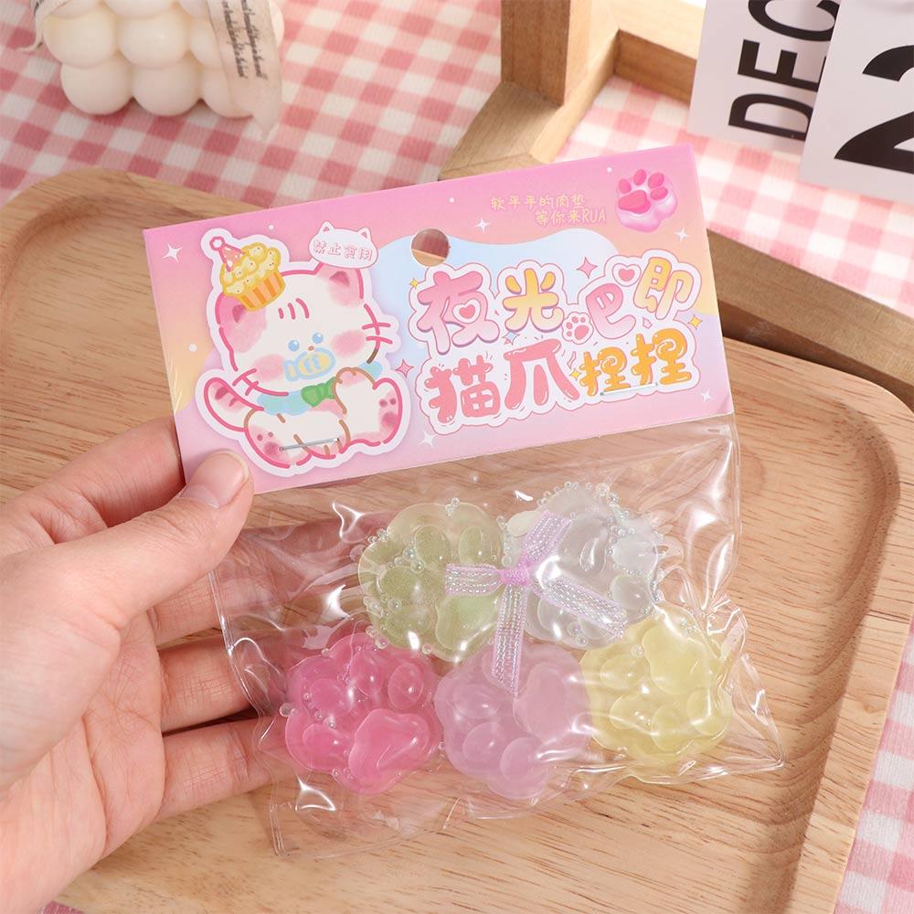 Silicone Cartoon Fidget Toy Slow Rebound Cat Paw PinchToy Children Adult