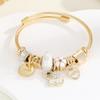 Fashion Sweet High-end Rhinestone Heart Pendant Beaded Bracelet