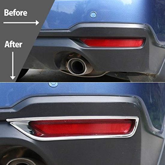 Wellvie Subaru Forester Rear Reflector Garnish Custom Car (SJ Custom, i/XT Series) - Parts, Accessories, Dress-Up (Plated Finish, 2-Piece Set)
