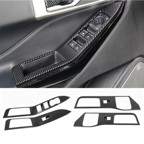 Carbon Fiber Inner Window Switch Panel Cover Trim For Ford Explorer -2024
