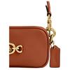 Coach Avery 20 Metallic Solid Logo Zipper Closure Leather Handheld Crossbody Shoulder Bag Small Women Bags Polished-Amber CR095-B4BAR