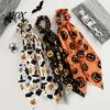 Non-damaging Hair Tie Halloween Satin Scrunchies for Women, Funny Pumpkin Printed Elastic Ties, Ribbon Scrunchie Soft Ponytail Holders, Decorative