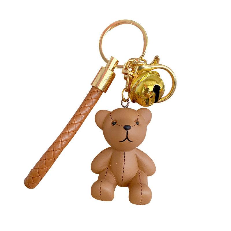 Creative Resin Muppet Bear Keychain Pendant Female Cute Couple Bear Car Key Chain Bag Pendant