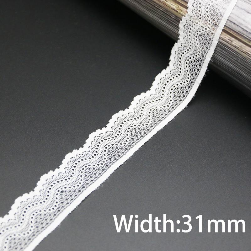 (5 Meters/lot) White Elastic Lace Fabric Underwear Stretch Laces Trim DIY Crafts Sewing
